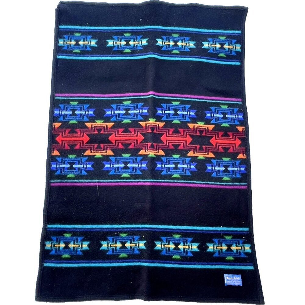 Vtg Pendleton Beaver State Aztec Southwest Wool Blend Saddle Blanket Shawl USA